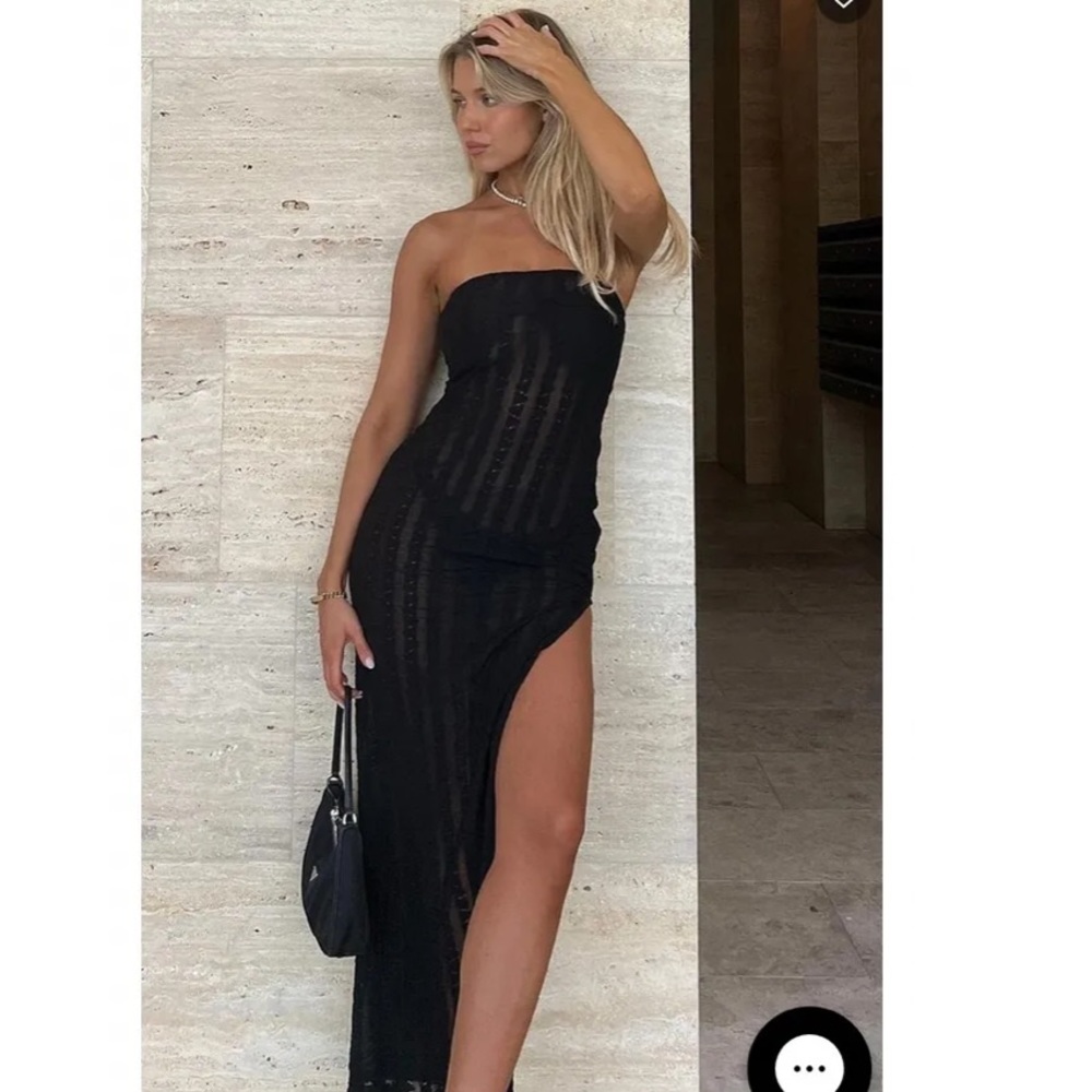 NWT. White Fox Boutique Soft Nights Maxi Dress Black
